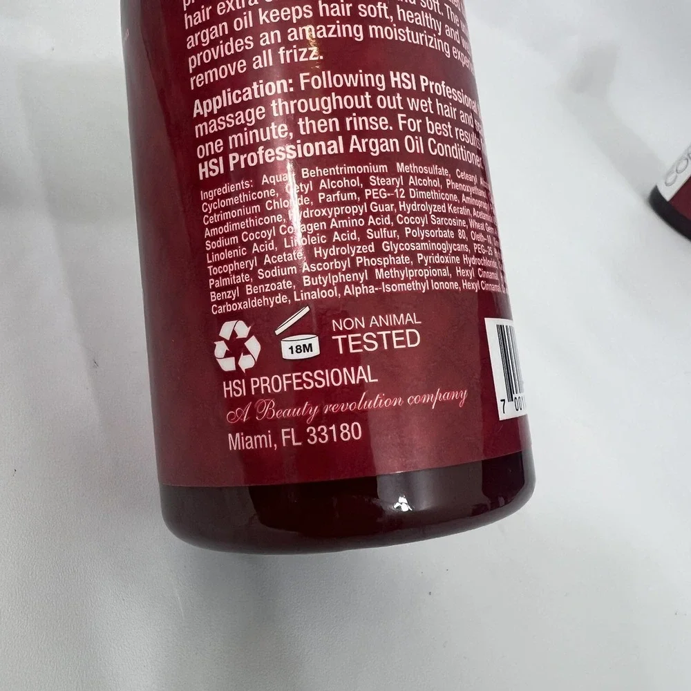 HSI Professional Argan Oil Smoothing Conditioner, 8oz (236ml) Pack Of 2!